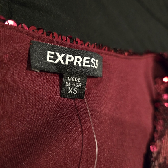 Express Pink Sequin Tie-Front Top NWT Size XS - Picture 10 of 10